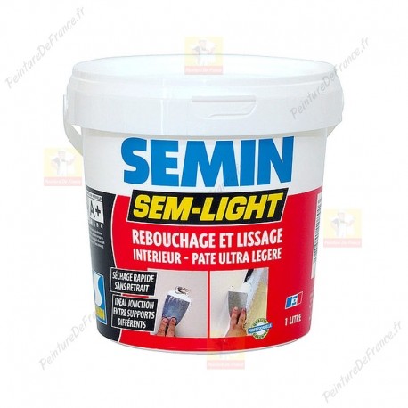 Enduit pate ultra légère SEM LIGHT SEMIN séchage rapide 1L