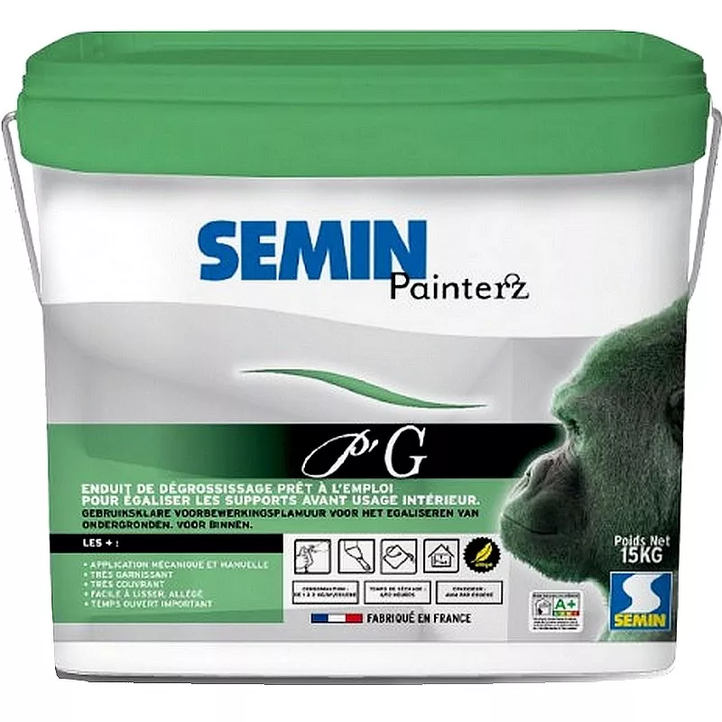Enduit de dégrossissage en pâte allégée SEMIN PAINTERZ P'G 15 kg Enduit de dégrossissage en pâte allégée SEMIN PAINTERZ P'G 15 kg