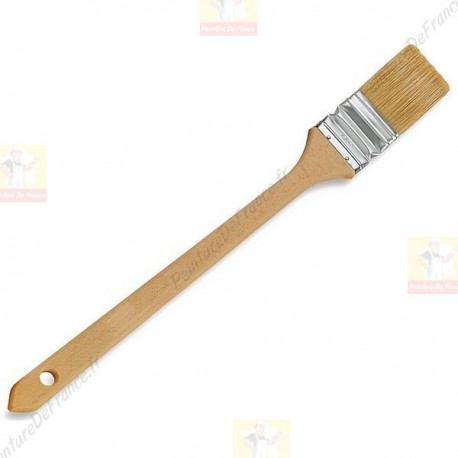 Brosse radiateur coudée manche en bois et soie