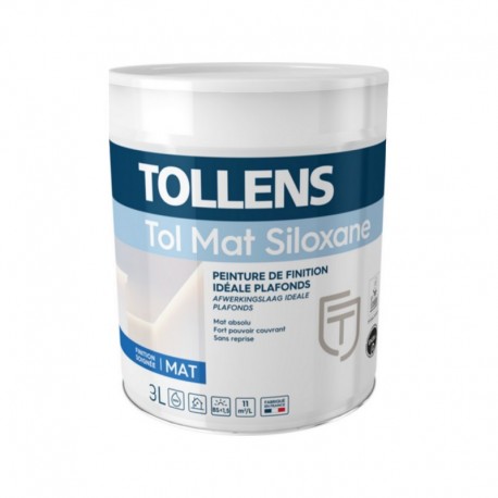 Peinture TOLLENS Tol Mat Siloxane Mat Absolu BLANC 3L