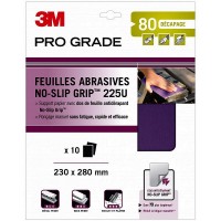 Feuilles abrasives x10 3M dos antidérapant ponçage facile p80