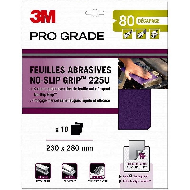 lot de 10 feuilles abrasives 3M dos antidérapant ponçage facile à 8,40 €