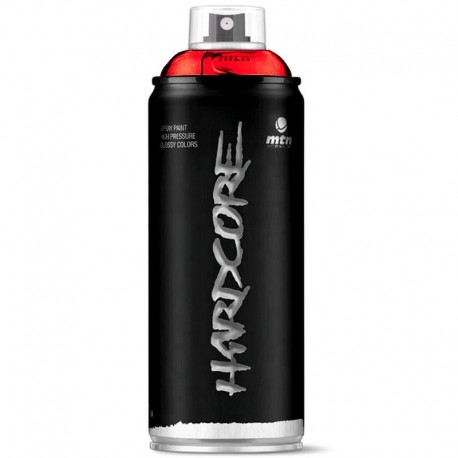 Bombe de peinture HARDCORE jet puissant et couvrant BRILLANTE 400 ml - Les ROUGES