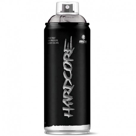 Bombe de peinture HARDCORE jet puissant et couvrant BRILLANTE 400 ml - Les GRIS