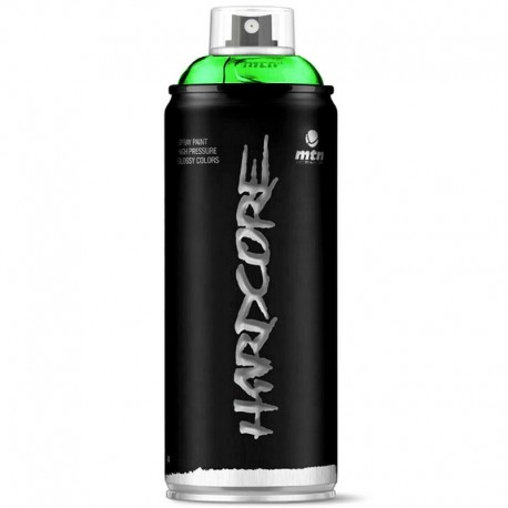 Bombe de peinture HARDCORE jet puissant et couvrant BRILLANTE 400 ml - Les VERTS