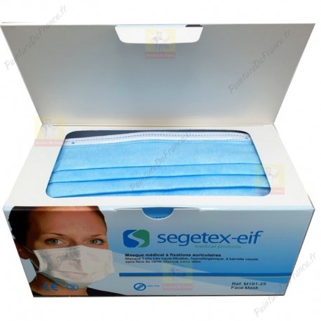 Boite de 50 masques chirurgicaux de protection respiratoire jetable