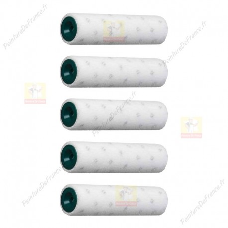 MICROSTAR.5 lot de 5 mini rouleaux L.100 ROTA microfibres aspect tendu laqué Poils: 5 mm