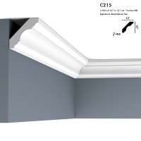 Corniche ORAC C215 figure linéaire et symétrique s'adapte à tous les intérieurs 2 m
