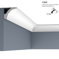 Corniche ORAC C260 simple et arrondie ce qui lui permet de s'adapter à tous les styles L.2m