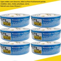 Adhésif masquage de précision OUTIL PRO surfaces délicates 30 mm x 50 m (pack de 6)