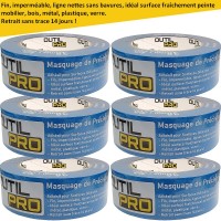 Adhésif masquage de précision large OUTIL PRO surfaces délicates 38 mm x 50 m (pack de 6)