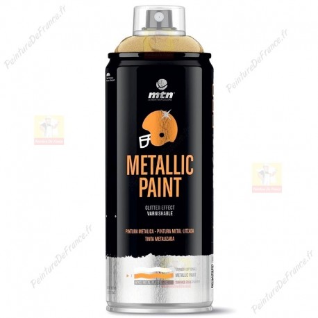 Peinture en aérosol métallisée MTN PRO professionnelle 400 ml gold