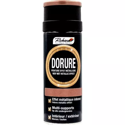 Aérosol dorure effet métallique RICHARD tout support en interieur et exterieur 400 ml