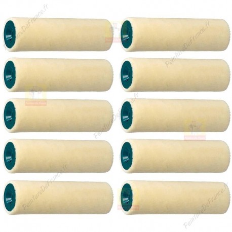 VELOURS étui de 10 petits rouleaux ROTA Laqueur Travaux soignés, Aspect tendu, Pure laine 4 mm