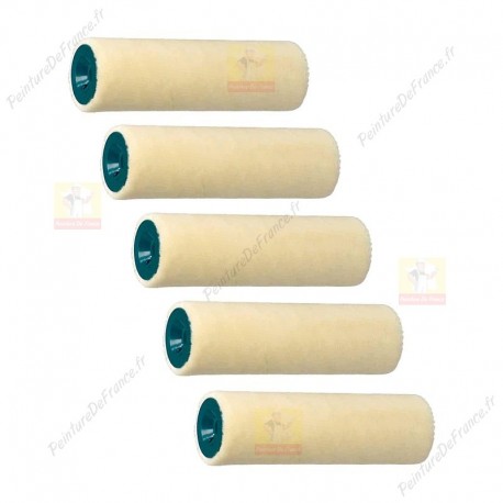 VELOURS lot de 5 rouleaux 100 mm ROTA Laqueur Travaux soignés tendu, Pure laine 4 mm