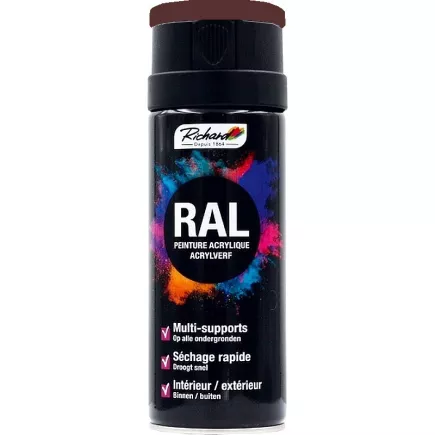 Aérosol peinture acrylique RICHARD tous supports RAL Marron 400 ml