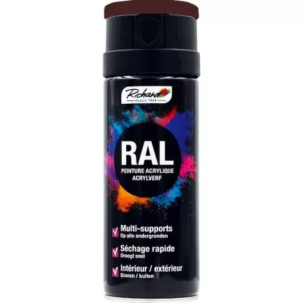 Aérosol peinture acrylique RICHARD tous supports RAL Marron 400 ml
