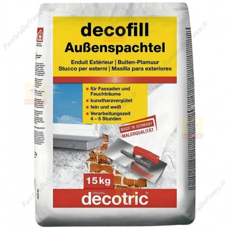 Enduit résiné et fibré DECOTRIC decofill Enduit Extérieur rebouchage, dégrossissage et lissage