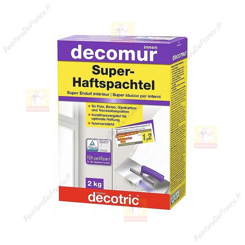 Enduit plâtre résiné et fibré DECOTRIC decomur S45 Super Enduit intérieur 