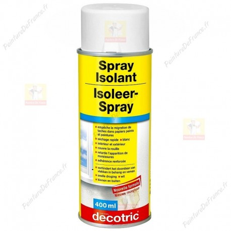 Spray isolant DECOTRIC neutralise toutes taches d'humidité, nicotine, sec en 10 min BLANC