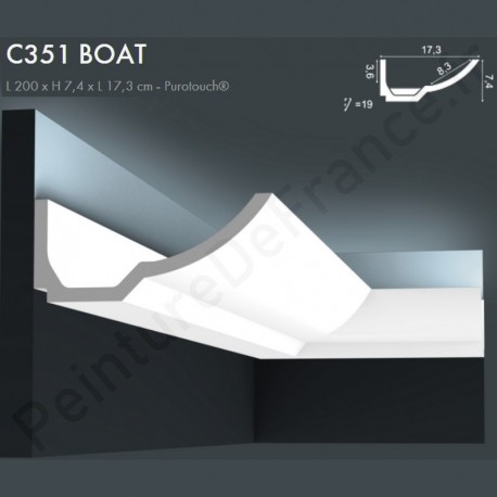 Corniche ORAC C351 BOAT profil moderne arrondi pour un effet d'ombre et de lumière L.2m