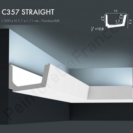 Corniche ORAC C357 STRAIGHT ornement à éclairage indirect contemporain L.2m