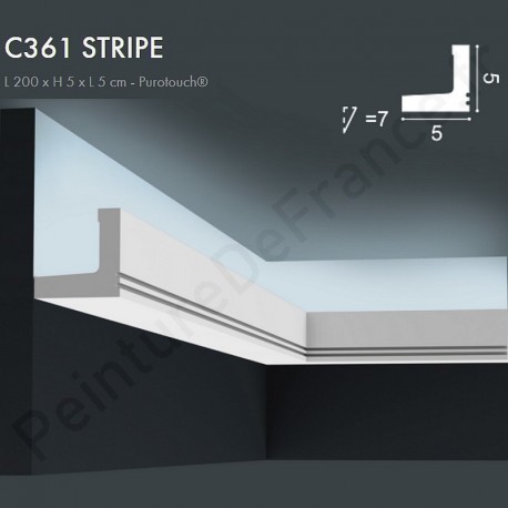 Corniche ORAC C361 STRIPE décoration d'éclairage usuel et intemporel L.2m