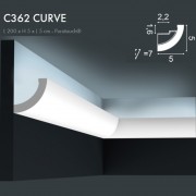 Corniche ORAC C362 CURVE profil circulaire pour un éclairage indirect L.2m