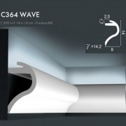 Corniche ORAC C364 WAVE corniche élégante avec des courbes organiques L.2m