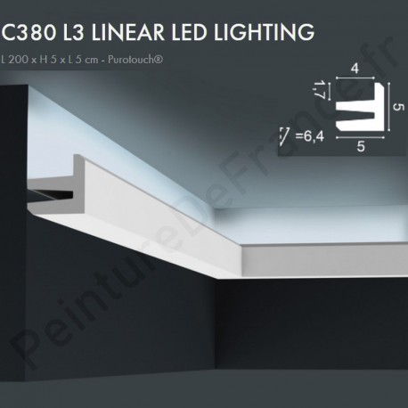 corniche lumineuse 130 LUX design pour LED