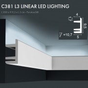 Corniche ORAC C381 L3 LINEAR LED LIGHTING moderne et Incisif L.2m