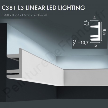 Corniche ORAC C381 L3 LINEAR LED LIGHTING moderne et Incisif L.2m