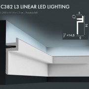 Corniche ORAC C382 L3 LINEAR LED LIGHTING moderne et coudé L.2m
