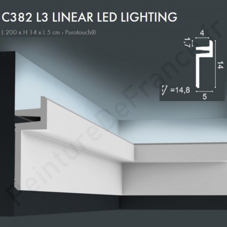 Corniche ORAC C382 L3 LINEAR LED LIGHTING moderne et coudé L.2m 