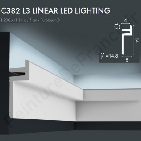 Corniche ORAC C382 L3 LINEAR LED LIGHTING moderne et coudé L.2m