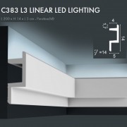 Corniche ORAC C383 L3 LINEAR LED LIGHTING moderne et ingénieuse L.2m