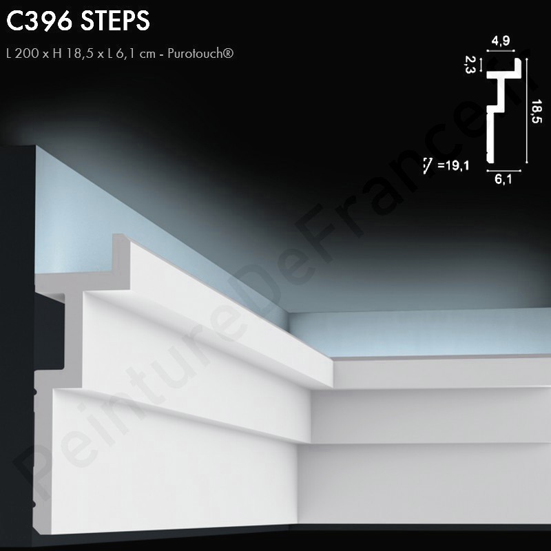 Corniche C396 STEPS de Orac Décor pour système éclairage LED indirect