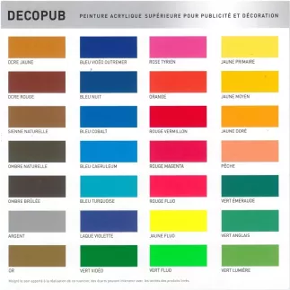 Peinture DECOPUB DURALEX spécial décors cinéma, pub, TV, spectacle et vidéoprojection