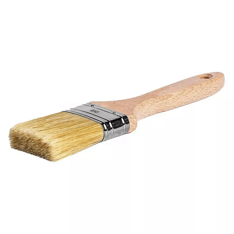 Brosse plate en bois laqué et soie synthétique blonde extra Brosse plate en bois laqué et soie synthétique blonde extra