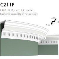 Corniche ORAC C211F Version flexible majestueuse ornée de motifs dentelés L.2m