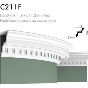 Corniche ORAC C211F Version flexible majestueuse ornée de motifs dentelés 2m