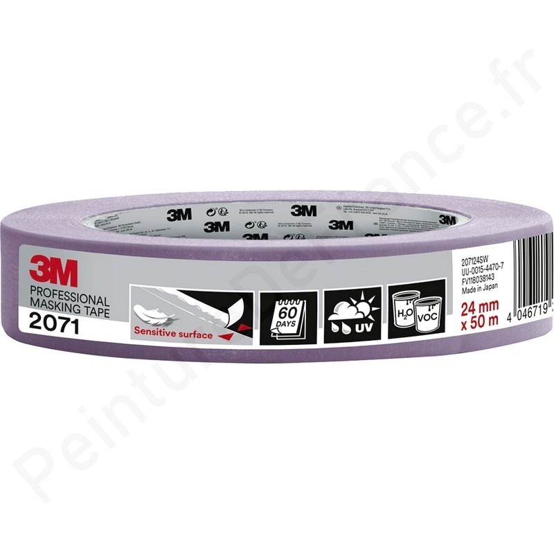 Ruban de masquage professionnel VIOLET 3M 2071 surface sensible sans traces  60j L.50m 