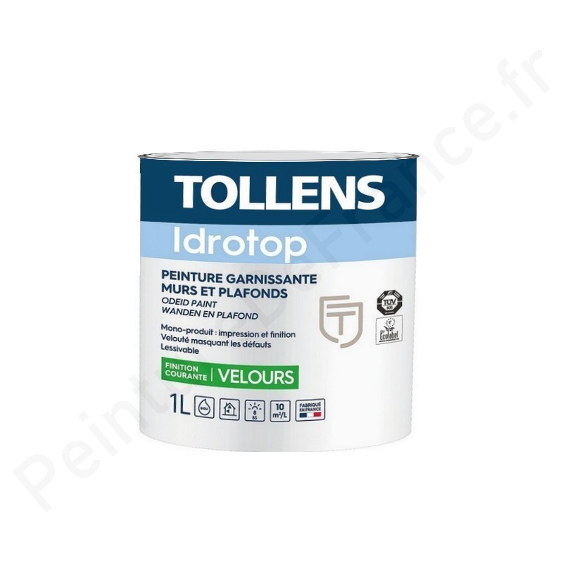 Peinture TOLLENS professionnelle Idrotop Mat Votre teinte: Peinture Blanche  - Conditionnement: 1 Litre