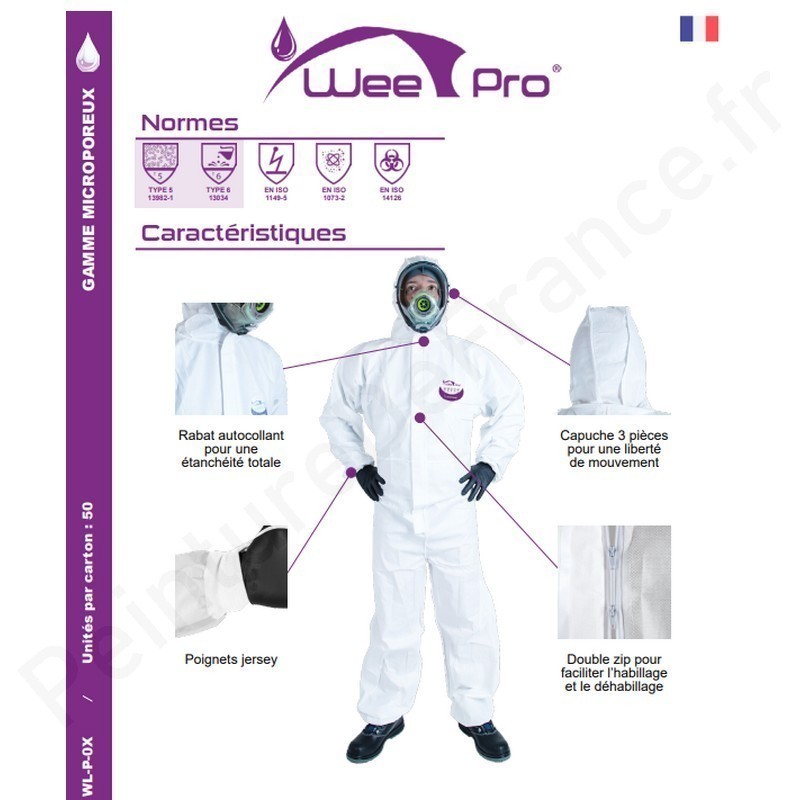 Combinaison de protection jetable imperméable jetable de peinture