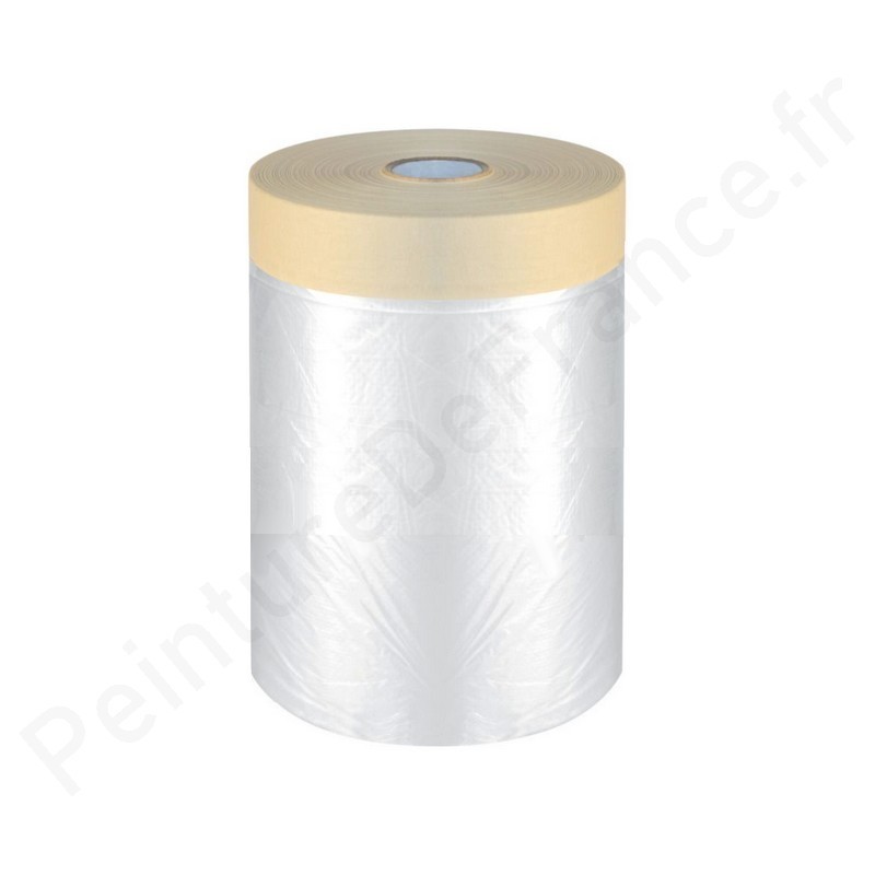 Rouleau Bâche Plastique Peinture Protection Masqueur avec Ruban