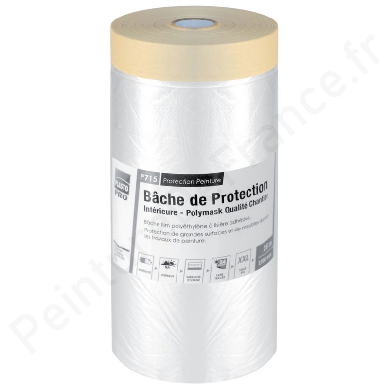 Bâche de protection avec ruban de masquage peinture professionnel 3M PLASTO  PRO Taille: 0,55 m x