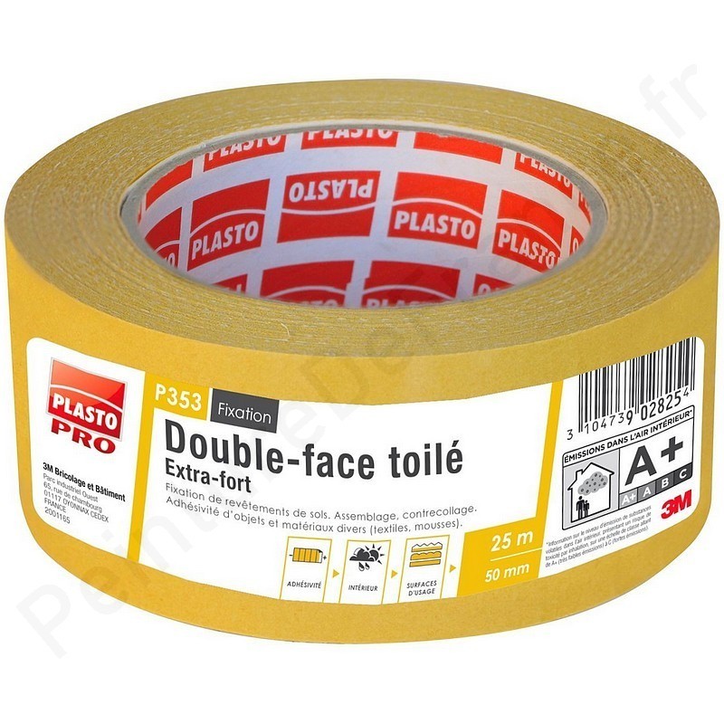 Ruban Adhésif Double Face Toilé 50 mm x 5 m Eurocel GDA729