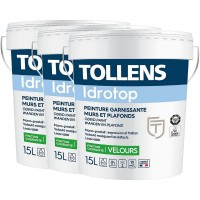 Pack de 3 peintures TOLLENS Idrotop Velours BLANC 15L