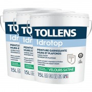 Pack de 3 peintures acryliques TOLLENS Idrotop Velours Satinée 15 L