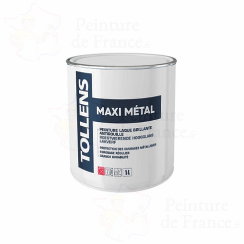 Laque Pro TOLLENS pour métaux, résistante aux intempéries et corrosion MAXI  MÉTAL brillante 